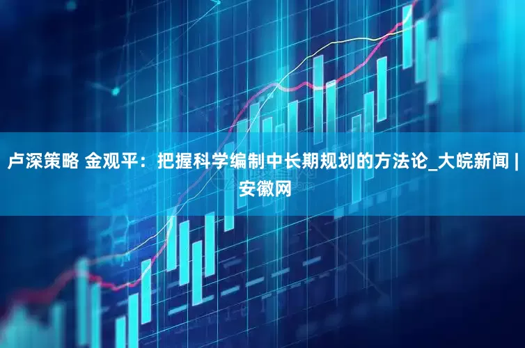 卢深策略 金观平：把握科学编制中长期规划的方法论_大皖新闻 | 安徽网